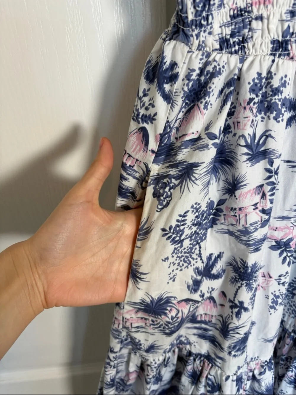 Abercrombie Smocked Bodice Easy Maxi Dress Sz S